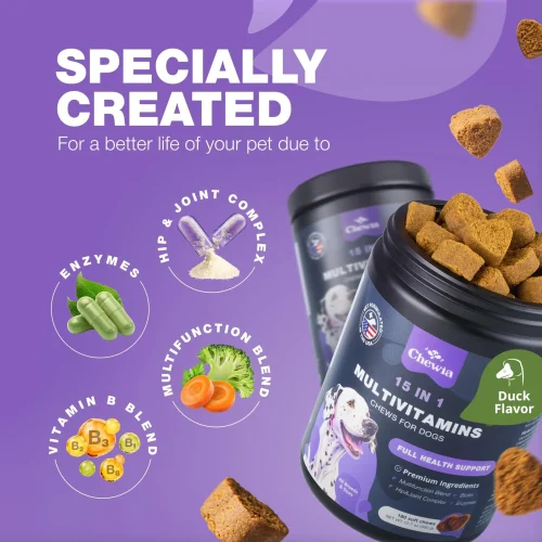 Dog Vitamins 15 in 1 Dog Multivitamin Chews